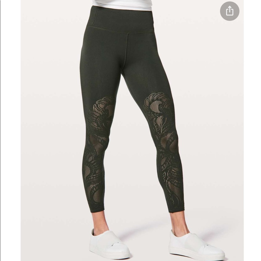 lululemon athletica Black Leggings with Mesh Detail